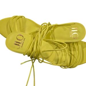 Jlo Neon lime ankle strappy 4" heels